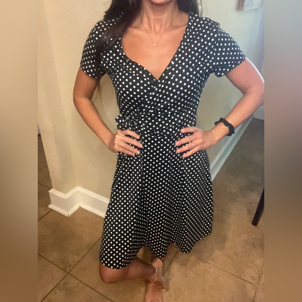 Black & white polka dot dress